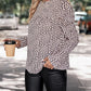 Perfee Printed Round Neck Puff Sleeve Blouse