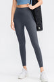 Slim Fit Wide Waistband Long Sports Pants Dark Gray