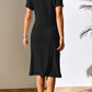 Ribbed Asymmetrical Neck Short Sleeve Dress