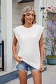 Corded Rib Round Neck T-Shirt White