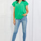 Sew In Love Just For You Full Size Short Ruffled Sleeve length Top in Green