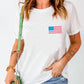 US Flag Round Neck Short Sleeve T-Shirt