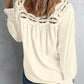 Cutout Square Neck Long Sleeve Blouse