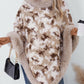 Furry Contrast Three-Quarter Poncho