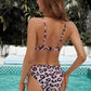 Leopard Print Halter Neck Tie Side Bikini Set