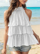 Perfee Layered Mock Neck Tank White