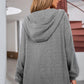 Pocketed Zip Up Dropped Shoulder Hooded Jacket