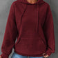 Textured Drawstring Drop Shoulder Hoodie