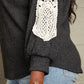 Sew In Love Full Size Lace Patch Detail Sweater