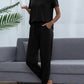 Round Neck Short Sleeve Top and Pants Set