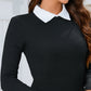 Collared Neck Long Sleeve Bodysuit