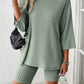 Ribbed Round Neck Top and Shorts Set