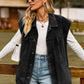 Button Up Collared Neck Sleeveless Denim Jacket