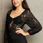 Perfee Lace Long Sleeve Bodysuit