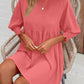 Round Neck Lantern Sleeve Mini Dress