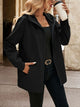 Ivy Lane Pocketed Zip Up Hooded Jacket Black