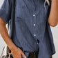 Pocketed Button Up Short Sleeve Denim Shirt