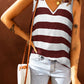 Striped V-Neck Tank