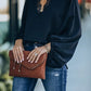 Lace Detail V-Neck Long Sleeve Blouse