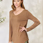 Zenana Full Size Long Sleeve V-Neck Top