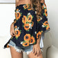 Floral Print Off-Shoulder Flounce Sleeve Blouse