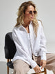Textured Collared Neck Long Sleeve Shirt White