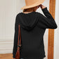 Half-Button Dropped Shoulder Hoodie