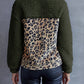 Ivy Lane Leopard Quarter-Snap Teddy Sweatshirt