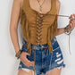 Fringe Lace-Up Vest