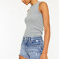 Kancan Distressed Raw Hem Denim Shorts