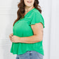 Sew In Love Just For You Full Size Short Ruffled Sleeve length Top in Green