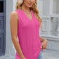 Eyelet V-Neck Wide Strap Tank