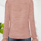 Striped Square Neck Flounce Sleeve Top