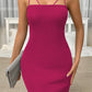 Straight Neck Sleeveless Pencil Dress