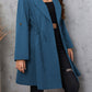 Honey Plus Size Lapel Collar Drawstring Roll-Tab Sleeve Trench Coat