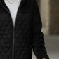 Texture Zip Up Long Sleeve Hooded Coat