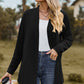 Textured Open Front Long Sleeve Cardigan