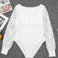 Lace Detail Scoop Neck Long Sleeve Bodysuit