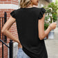 Ruffled Ruched Round Neck Tank