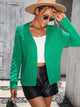 Open Front Long Sleeve Cardigan Green