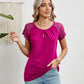 Lace Detail Round Neck Short Sleeve T-Shirt