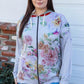 Blumin Apparel Full Size Floral Zip Up Hoodie