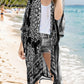 Tassel Printed Open Front Cardigan