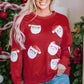 Sequin Santa Patch Round Neck Sweatshirt