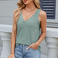 Eyelet V-Neck Wide Strap Tank