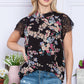 Floral Mock Neck Lace Short Sleeve Top