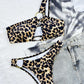 Leopard One-Shoulder Bikini Set