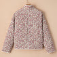 Floral Snap Down Mock Neck Coat