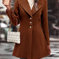 Collared Neck Long Sleeve Longline Coat