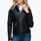 YMI Faux Layered Double-Zipper Jacket with Fuzzy Hood